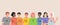 LGBTQ people vector flat illustration. Group of lesbian, gay, bisexual, transgender, and queer men and women.