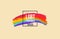 Lgbtq pride month flag 2022 concept. Brush stroke banner Lgbt rainbow flag symbol. Design for freedom and diversity banner,