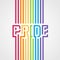 LGBTQ Pride typography text with abstract line vertical vector art design