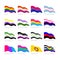 LGBTQ+ pride vector flags set, LGBT symbols