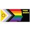 LGBTQ Progress Pride rainbow flag with intersex inclusion and woman face silhouette. Freedom and love concept. Pride month.