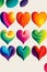 LGBTQ rainbow colored hearts illustration for Valentine`s day