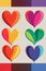 LGBTQ rainbow colored hearts illustration for Valentine`s day