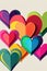 LGBTQ rainbow colored hearts illustration for Valentine`s day