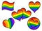 Lgbtq rainbow hearts and flag