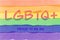 LGBTQ+ sexual diversity concept. Text PROUD TO BE ME. On rainbow flag watercolor background. Abstract illustration flat art