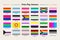 LGBTQ+ sexual identity pride flags collection. Flag of gay, transgender, bisexual, lesbian etc. Pride concept