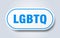 lgbtq sign. rounded isolated button. white sticker
