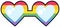 Lgbtqi sunglasses in heart form accessory vector