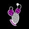 LGBTQIA Gender Sticker. Isolated Gray and Violet Cactus with hearts and a Asexual Title