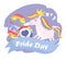 Lgtbi horse cartoon with heart seal stamp and female gender vector design