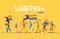 LGTBQ+ pride - parade yellow banner background