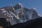 Lhotse mountain peak at sunrise, Everest region, Nepal