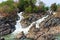 Li Phi Falls on Mekong River. Famous Landscape in Mekong River Delta, 4000 islands, Champasak, Laos.