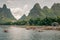 Li river karst mountain landscape in Yangshuo, China