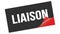 LIAISON text on black red sticker stamp