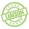 LIAISON text written on green vintage stamp