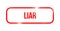 Liar - red grunge rubber, stamp