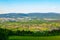 Liberec City Panorama with Jizera Mountains on the background, Czech Republic. Sunny spring day