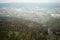 Liberec, Czechia - May 22, 2023: view of Liberec city from Jested hill - Analogue