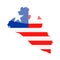 Liberia Flag Country Contour Vector Icon