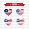 Liberia heart with flag inside. Grunge vector graphic symbols