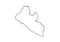 Liberia outline map country shape