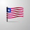 Liberia waving Shiny Flag design vector