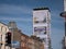 Liberty hall SIPTU building in Dublin, Ireland, covered with mural for the centenary of 1916 Easter rising.