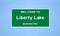 Liberty Lake, Washington city limit sign. Town sign from the USA