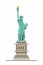 Liberty statue monument, american famous landmark in front view. cartoon illustration vector isolated in white background