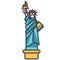 Liberty statue new york flat line illustration, concept vector isolated icon