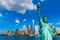 Liberty Statue and New York skyline US