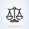 Libra icon or logo line art style. Outline justice scales concept. Law balance vector illustration