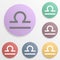 Libra icon symbol scales badge color set icon. Simple glyph, flat vector of web icons for ui and ux, website or mobile application