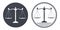 Libra, judicial scales logo. Notary, justice, lawyer icon or symbol.