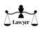 Libra logo. Silhouette of scales. Weights black icon. Isolated element on a white background. Balance, law and justice