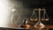 Libra Scales of justice. Law Legal System Crime concept. 3d illustration