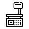 Libra scales shop equipment line icon vector illustration