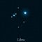 Libra zodiac sign. Bright stars in the cosmos. Constellation Libra. Vector