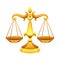 Libra zodiac sign, golden horoscope symbol.