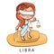 Libra zodiac sign of greek goddess of justice, Themis