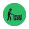 librarian with a book cart illustration. Element of library icon for mobile concept and web apps. Detailed librarian with a book c