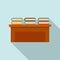 Library book desktop icon, flat style