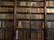 Library bookshelf filled with old books