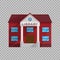 Library building in Flat style isolated on transparent background Vector Illustration.