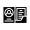 Library card glyph icon vector illustration black