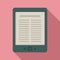 Library ebook icon, flat style