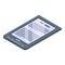 Library ebook icon, isometric style