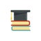 Library graduated hat icon flat isolated vector